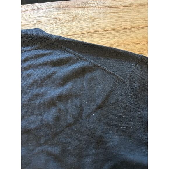 BROOKS BROTHERS Black XXL 100% Extra Fine Italian Merino Wool Sweater Mock Neck - Picture 4 of 9